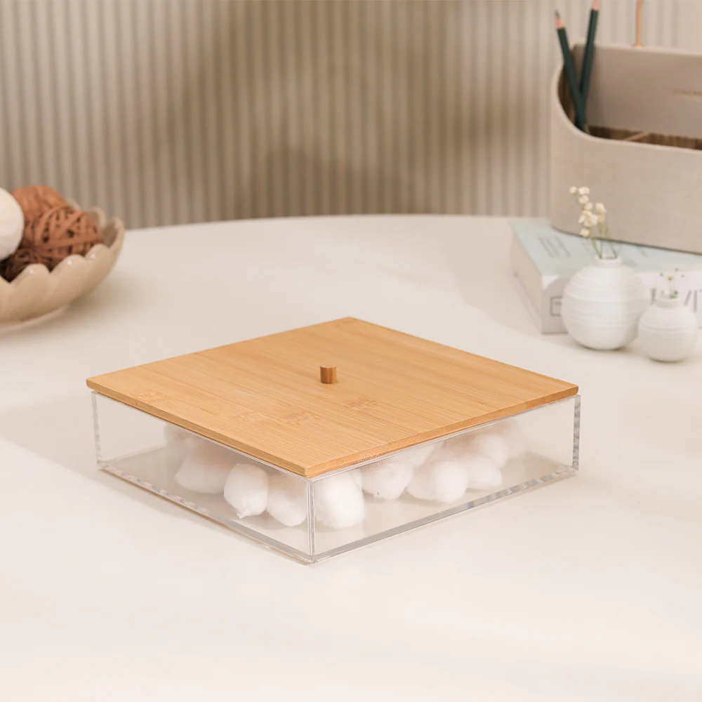 Tabz Square Storage Jar With Bamboo Lid - Large - Image 3