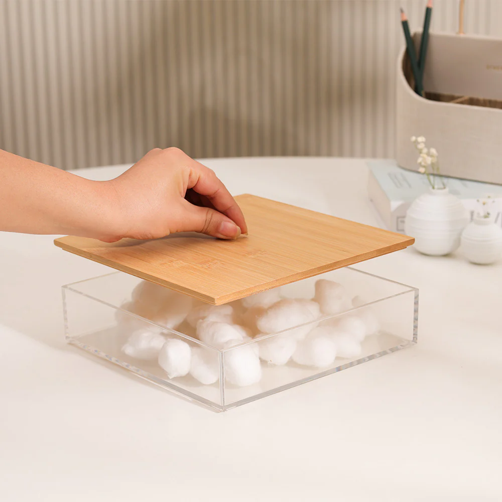 Tabz Square Storage Jar With Bamboo Lid - Large - Image 4