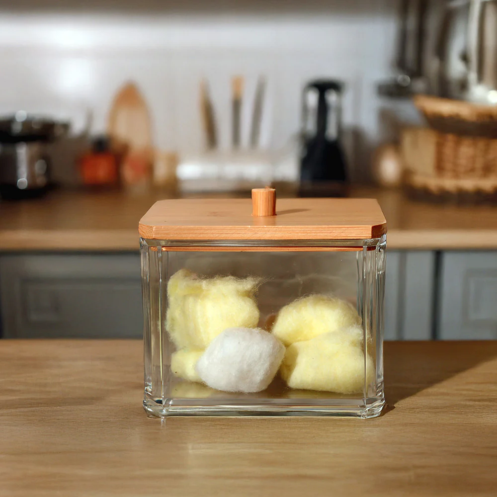 Tabz Square Storage Jar With Bamboo Lid - Medium - Image 2