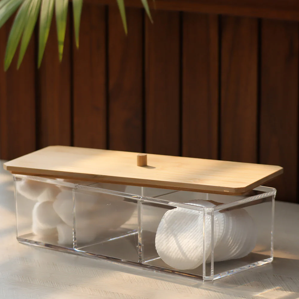 Tabz Trio Rectangular Storage Jar with Bamboo Lid - Medium - Image 2