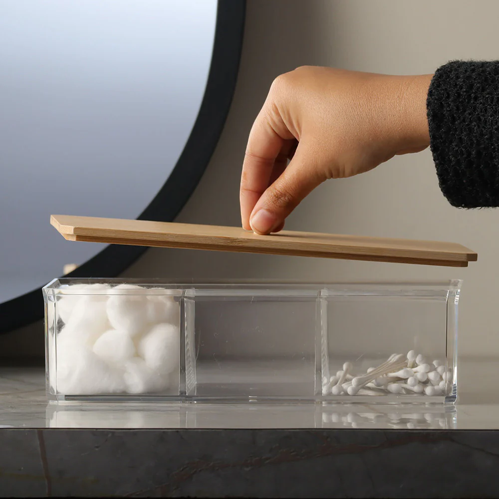 Tabz Trio Rectangular Storage Jar with Bamboo Lid - Medium - Image 4