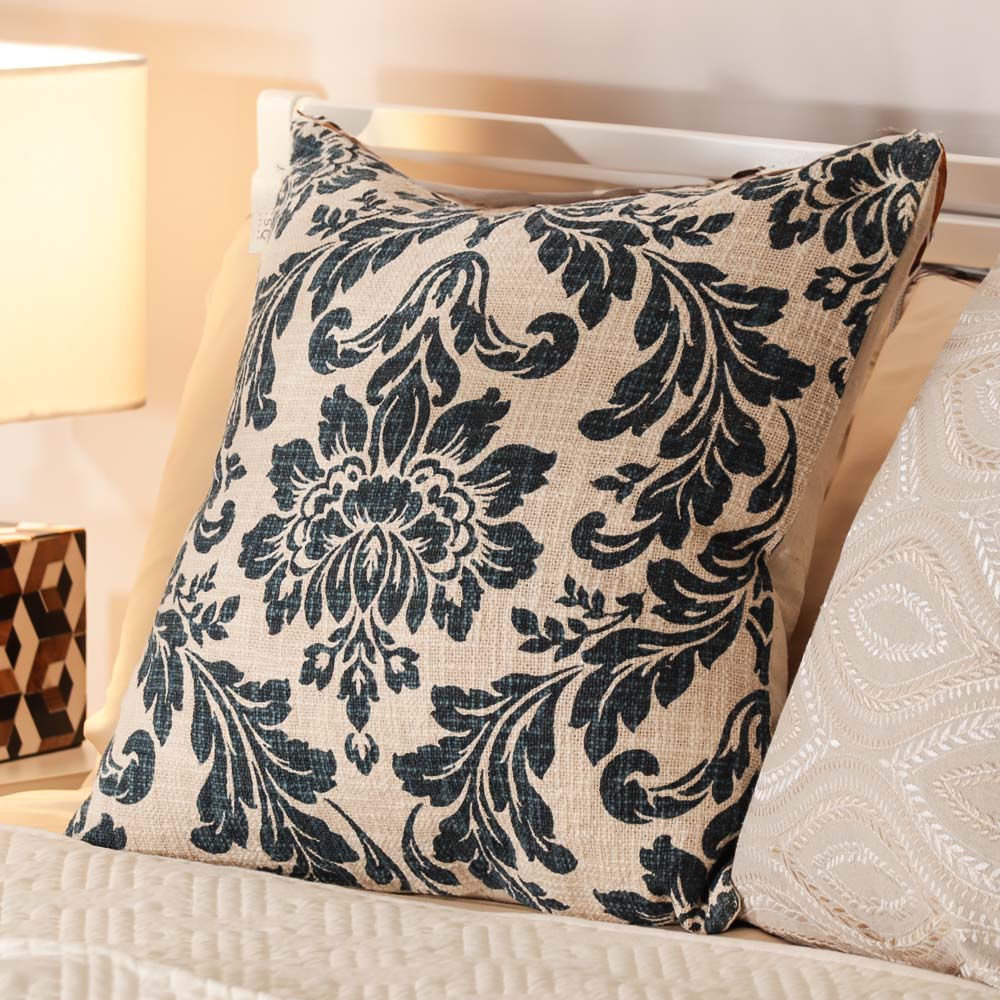 Tapestry Printed Cushion Cover 45x45cm - Blue White - Image 2