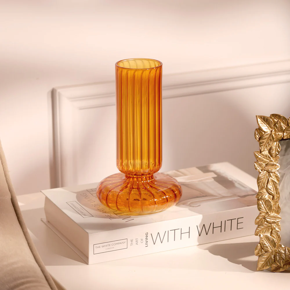 Taro Glass Vase Medium - Amber - Image 2
