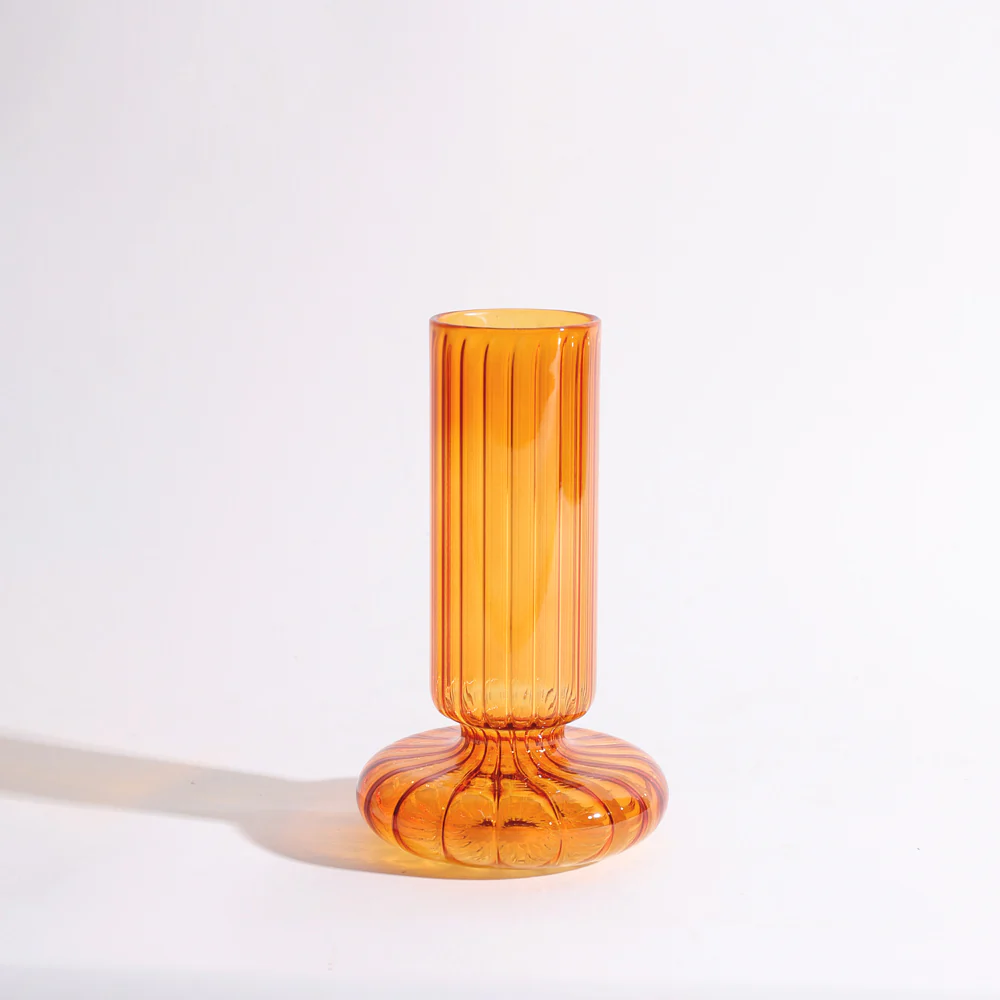 Taro Glass Vase Medium - Amber - Image 3