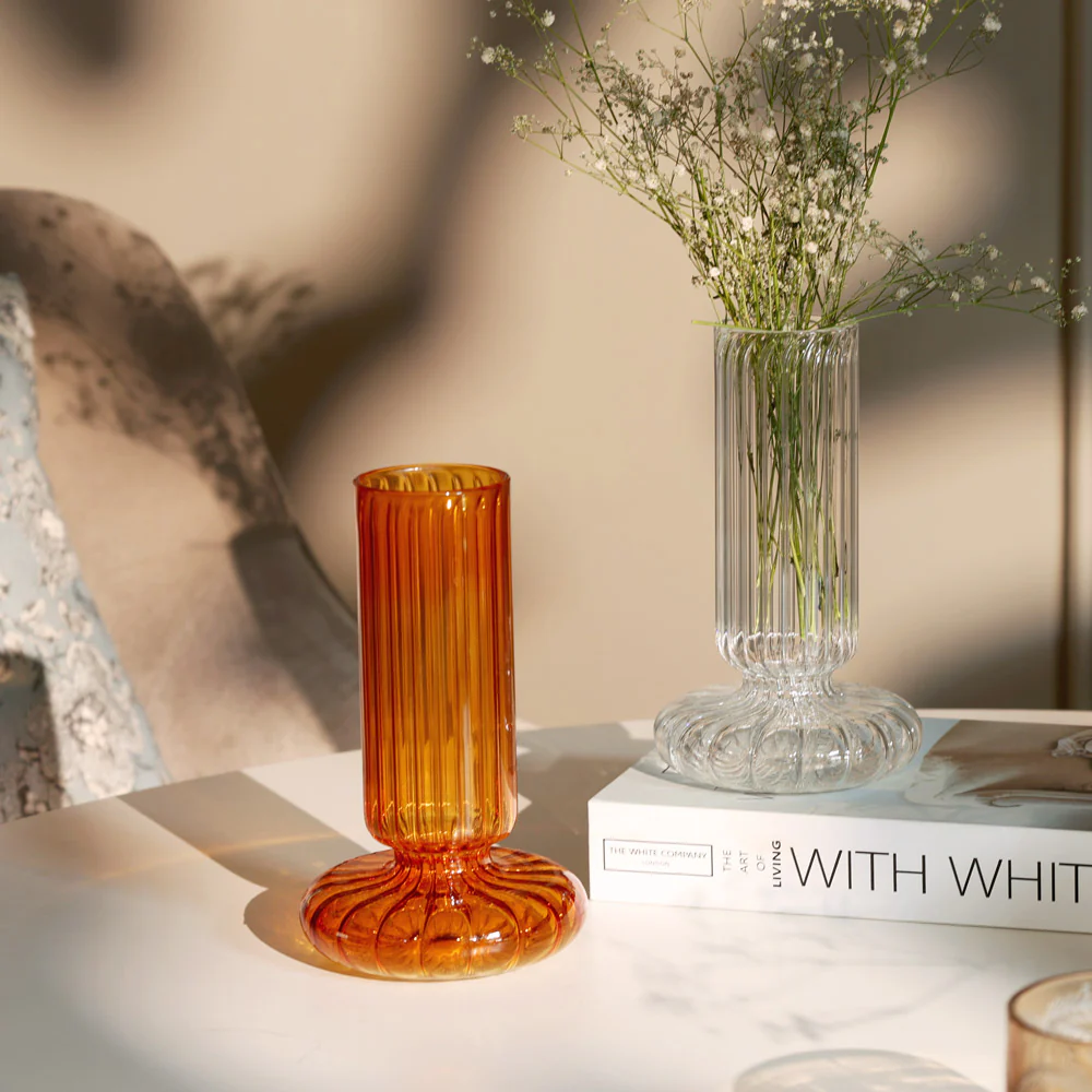 Taro Glass Vase Medium - Amber - Image 5