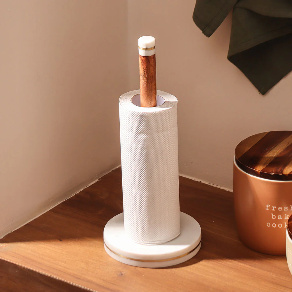 Tarsie Marble Paper Towel Holder - Natural White - Image 5