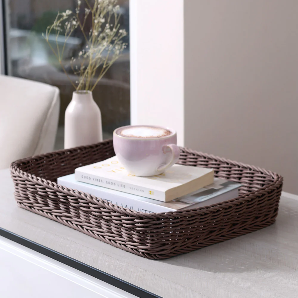 Tate Rectangular Basket Large - Dark Brown