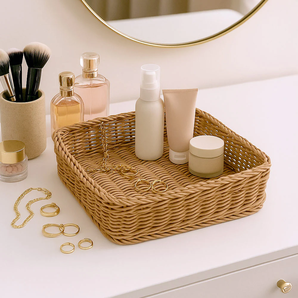 Tate Square Basket Medium - Khaki - Image 5