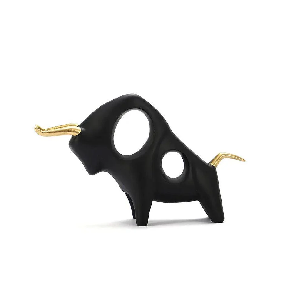 Taurus Decorative Sculptures, Set of 2 - Black - Image 3