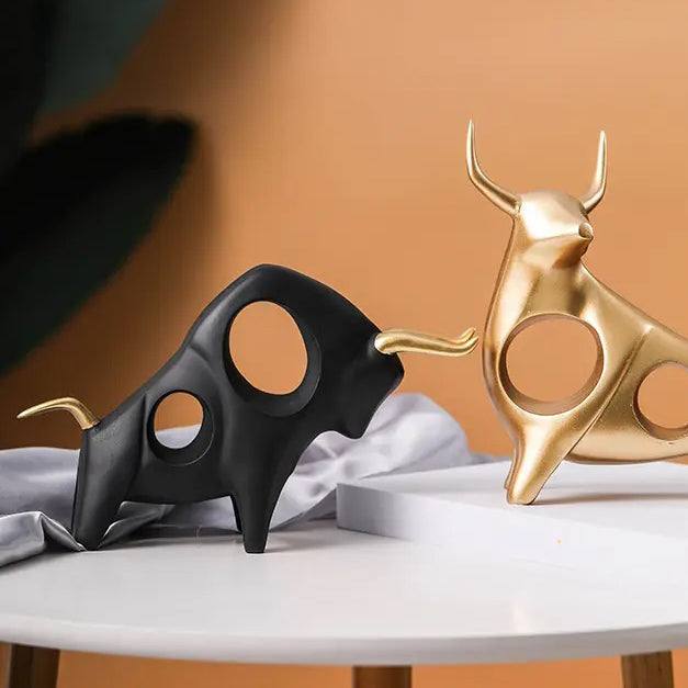 Taurus Decorative Sculptures, Set of 2 - Black - Image 7
