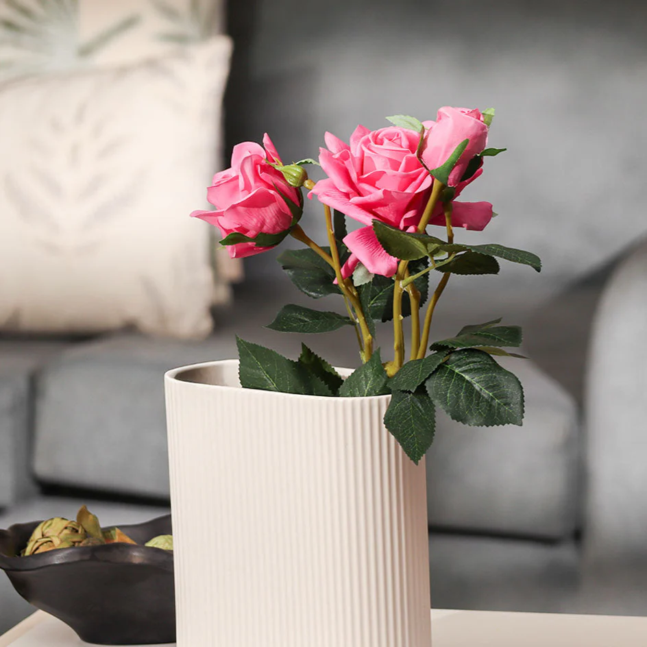 Tea Rose Faux Stem - Magenta