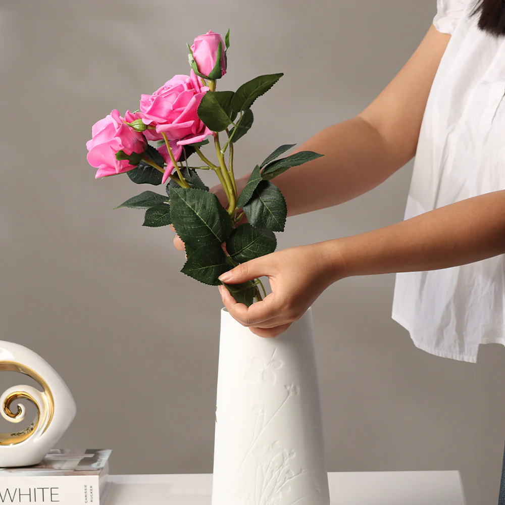 Tea Rose Faux Stem - Magenta - Image 4