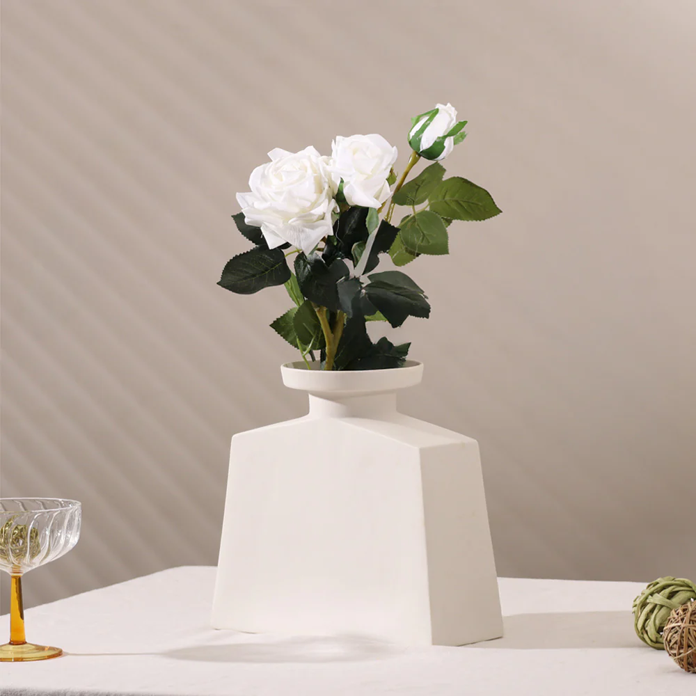 Tea Rose Faux Stem - White - Image 2