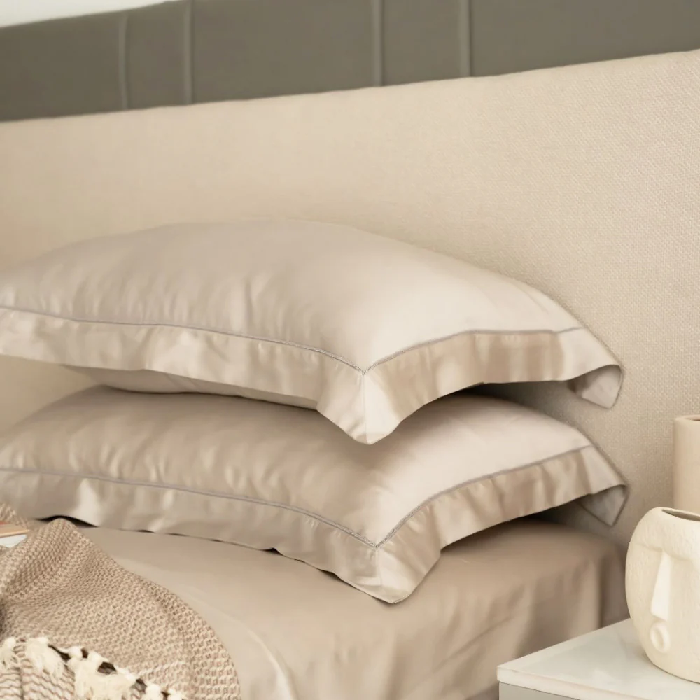 Tencel Bedsheet Set - Eggshell Grey - Image 2