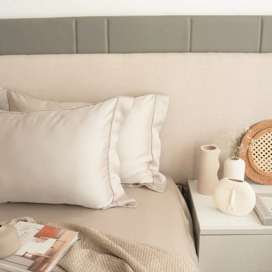 Tencel Bedsheet Set - Eggshell Grey - Image 3