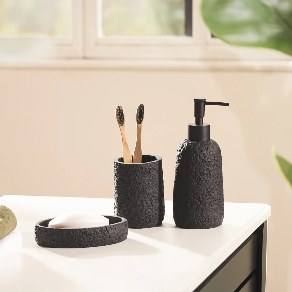 Terra 3-piece Bathroom Set - Black - Image 4