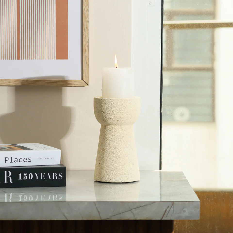 Terra Aerocrete Candlestand Small - Beige - Image 2