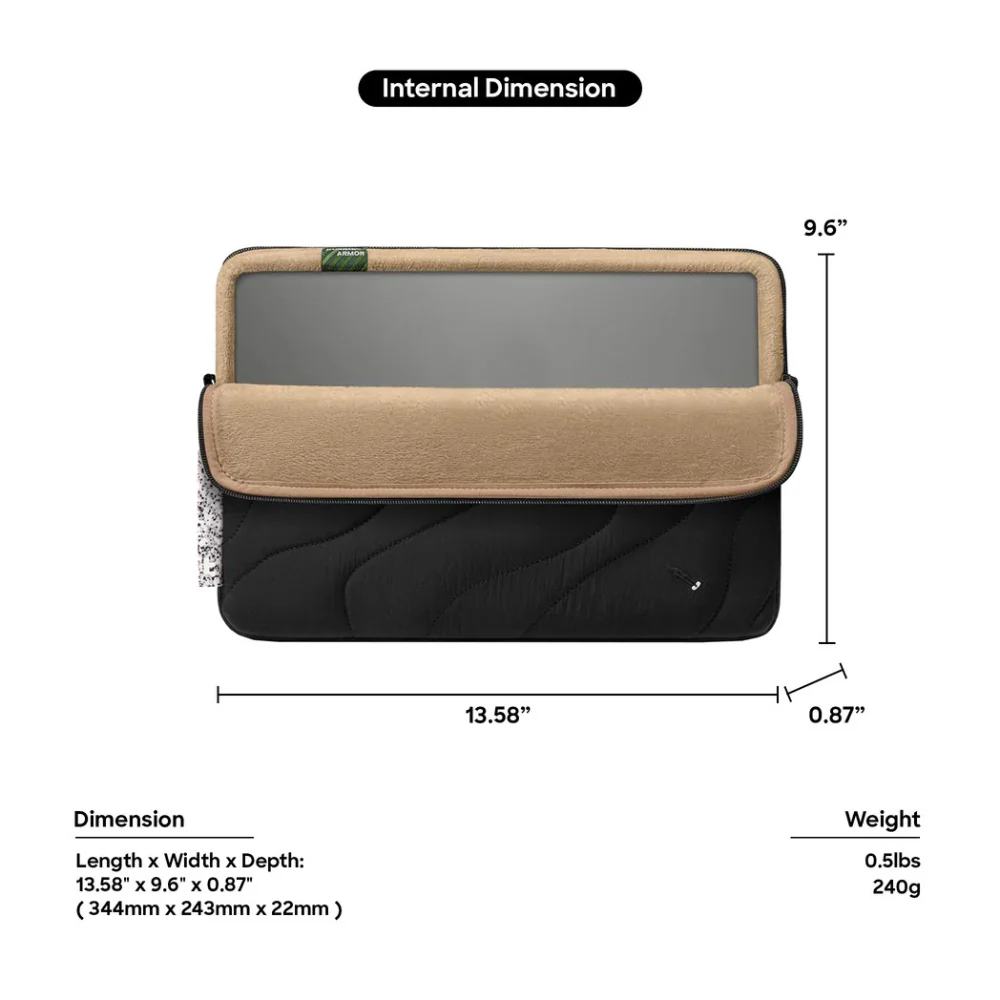 Terra A27 Laptop Sleeve - Lavascape Black 15 inch - Image 4