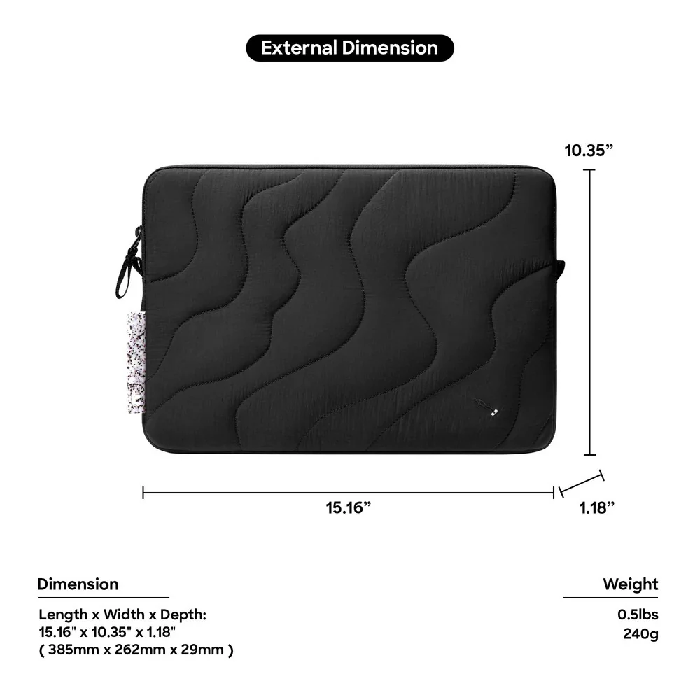 Terra A27 Laptop Sleeve - Lavascape Black 15 inch - Image 5