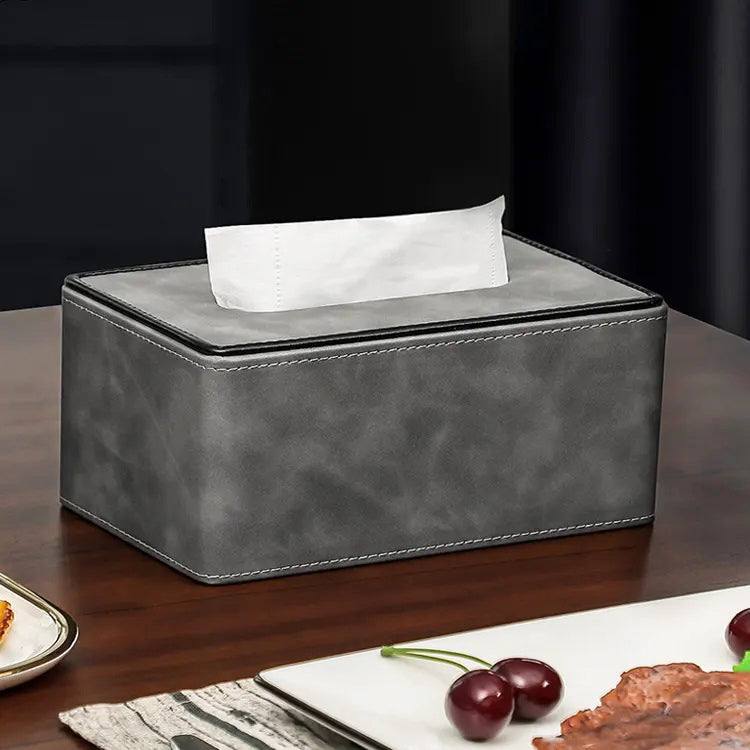 Textured Tissue Box Holder - Grey - Image 5