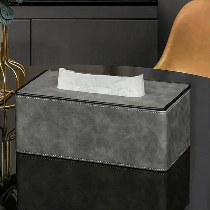 Textured Tissue Box Holder - Grey - Image 7