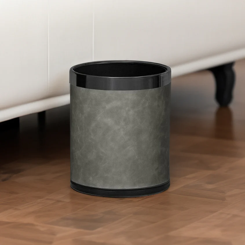 Textured Waste Bin 10L - Grey & Dark Steel - Image 5
