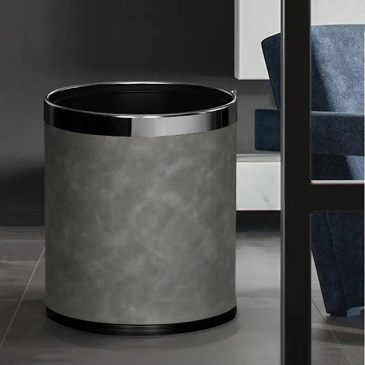 Textured Waste Bin 10L - Grey & Dark Steel - Image 8