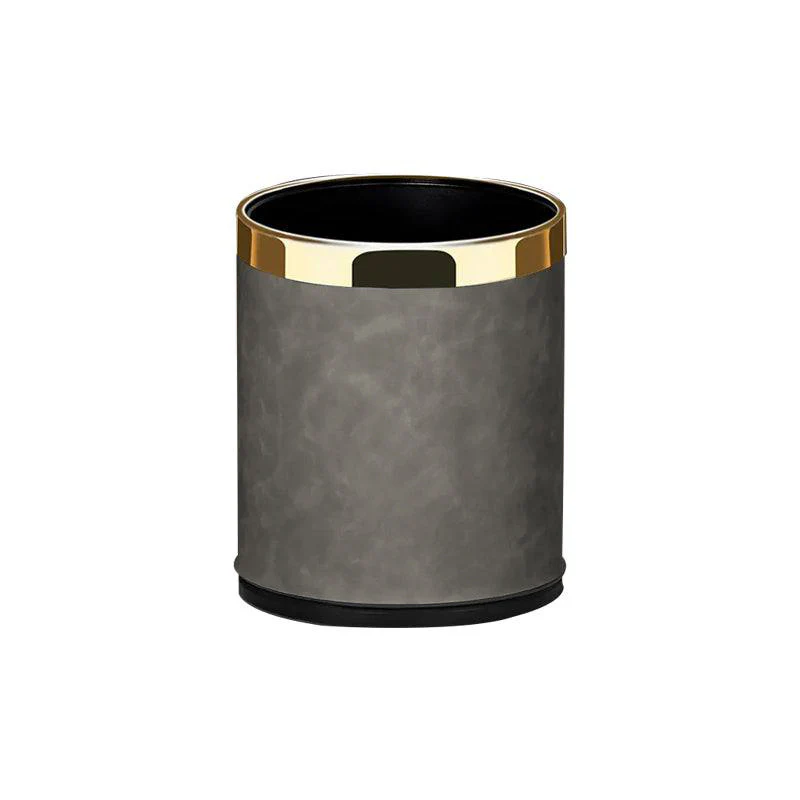 Textured Waste Bin 10L - Grey & Gold - Image 2