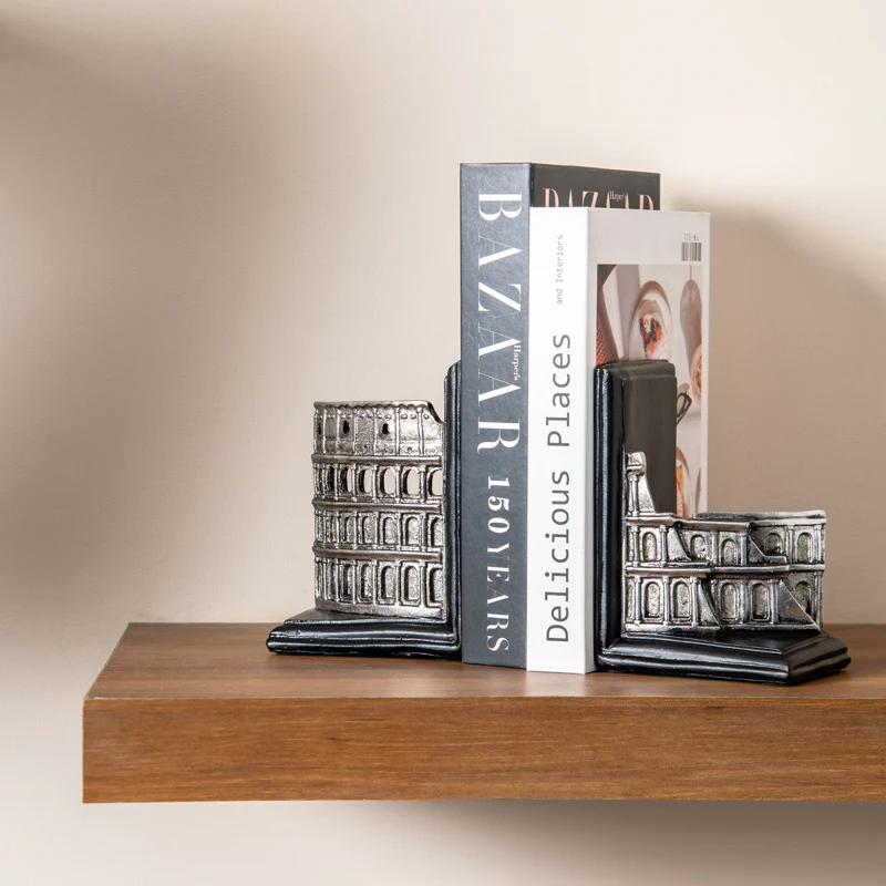 The Colosseum Bookends, Set of 2 - Silver Grey - Image 2