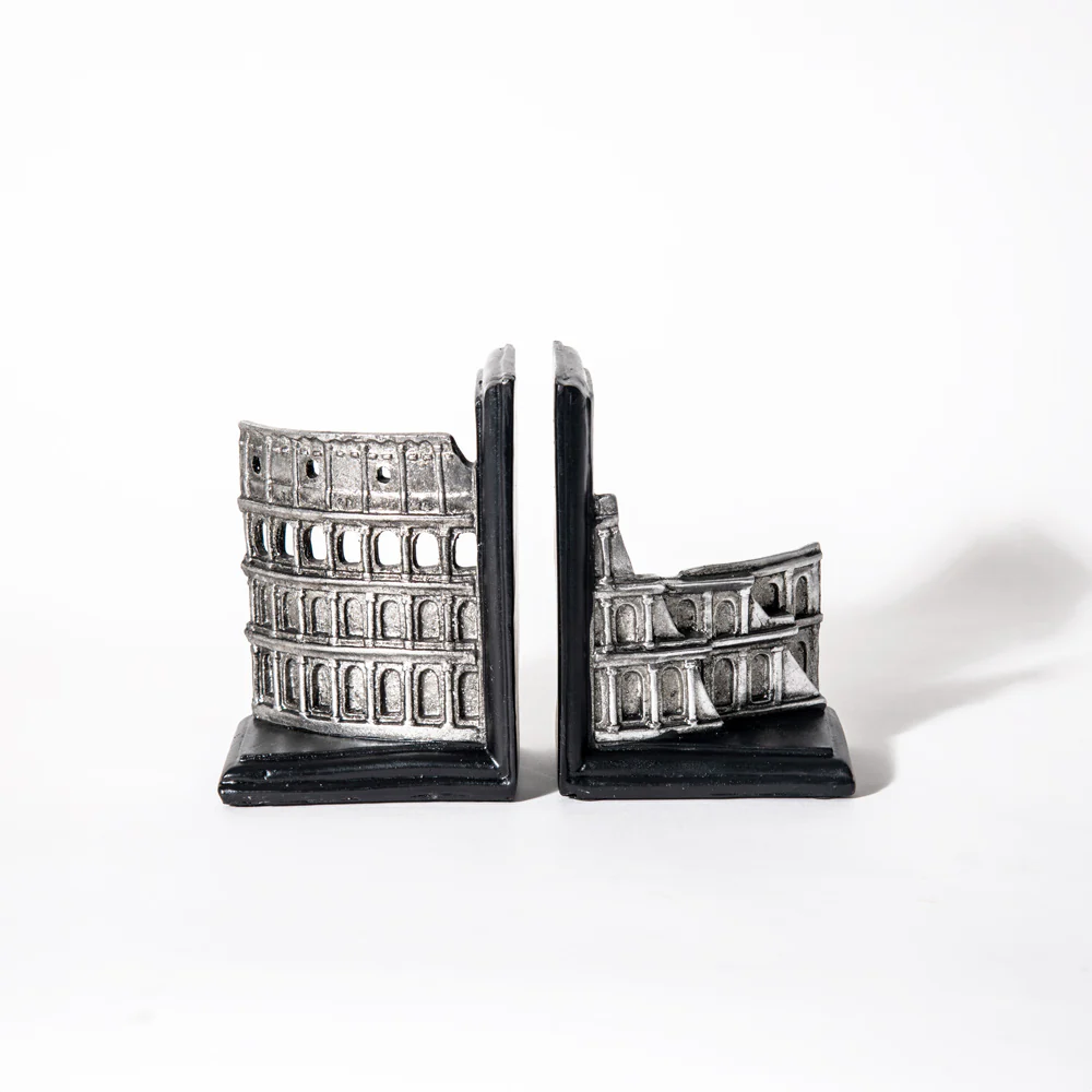 The Colosseum Bookends, Set of 2 - Silver Grey - Image 3