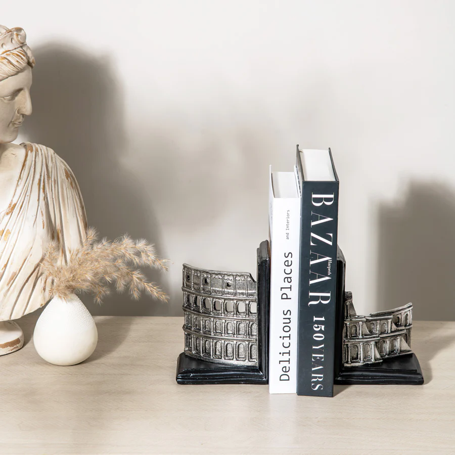 The Colosseum Bookends, Set of 2 - Silver Grey - Image 4