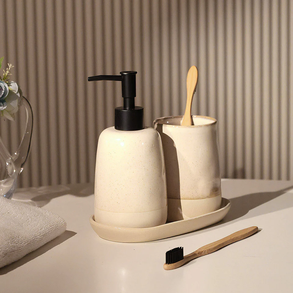 Theo 3-piece Bathroom Set - Sandy Beige