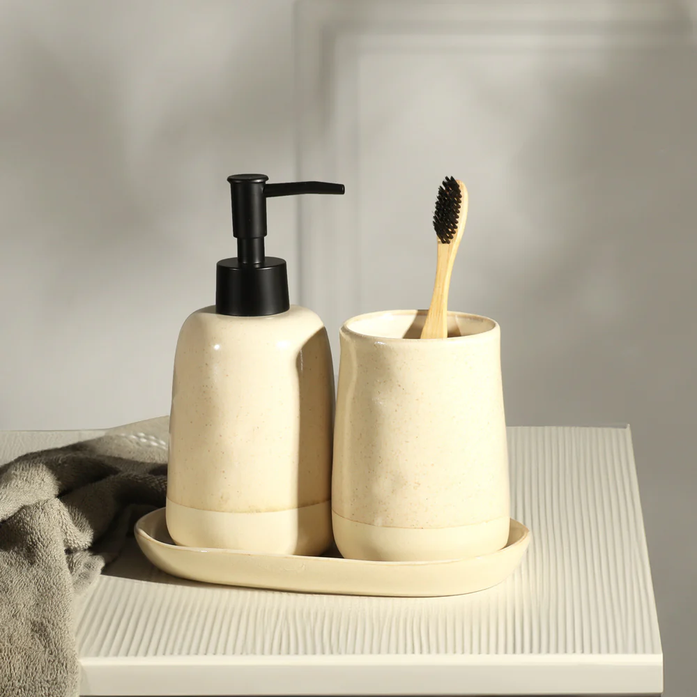 Theo 3-piece Bathroom Set - Sandy Beige - Image 6