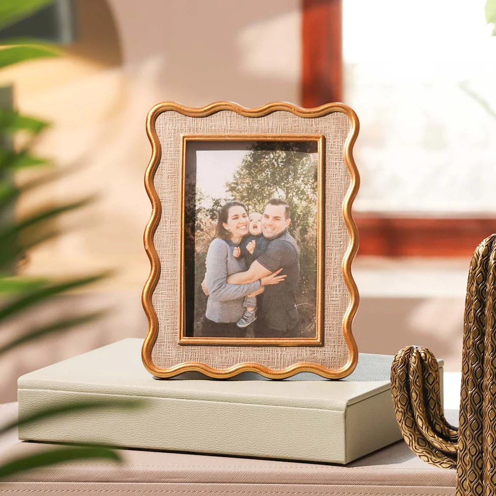 Tidal Photo Frame Medium - Grey Gold