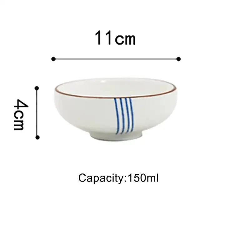 Tide Ceramic Bowl - White & Blue - Image 4