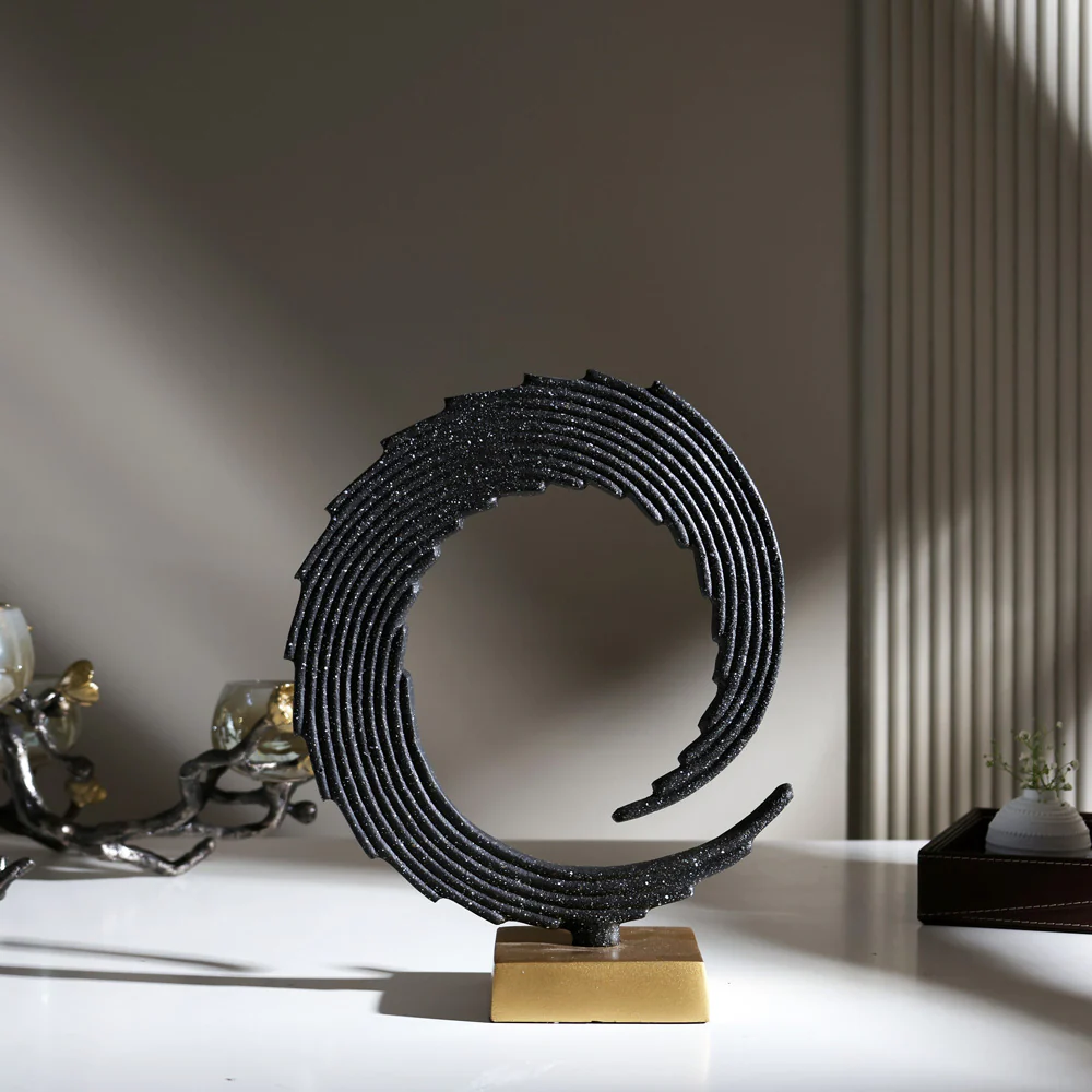 Tide Metal Sculpture Medium - Black Gold - Image 2