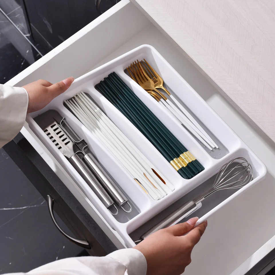 Tidy Cutlery Tray Medium - White Grey - Image 2