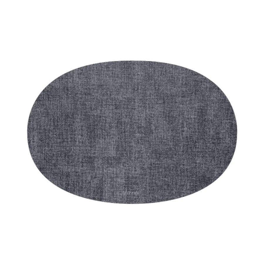Tiffany Oval Reversible Mats, Set of 6 - Dark Grey - Image 3