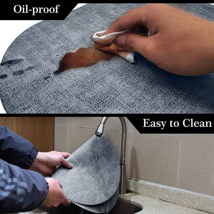 Tiffany Oval Reversible Mats, Set of 6 - Dark Grey - Image 5
