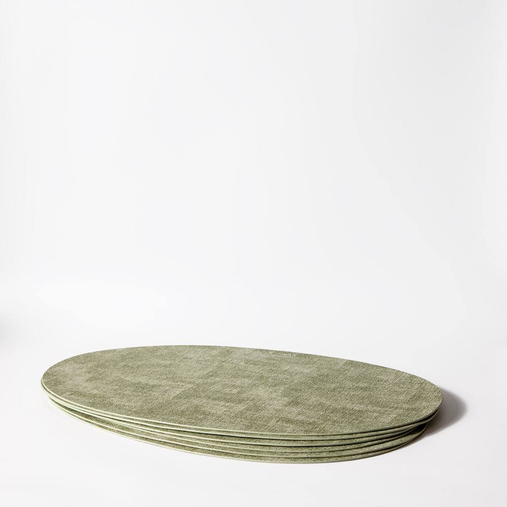 Tiffany Oval Reversible Mats, Set of 6 - Mint Green - Image 3