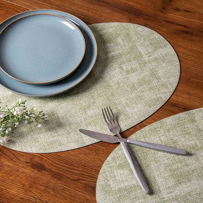 Tiffany Oval Reversible Mats, Set of 6 - Mint Green - Image 5
