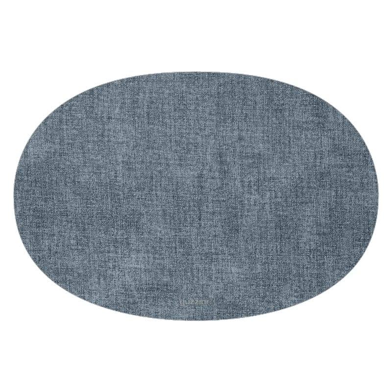 Tiffany Oval Reversible Mats, Set of 6 - Sea Blue - Image 3