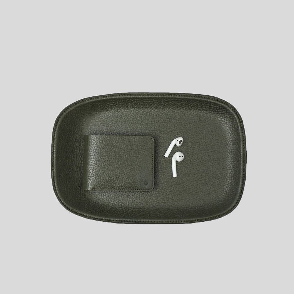 Tokyo Leather Tray Large - Olive - Image 2