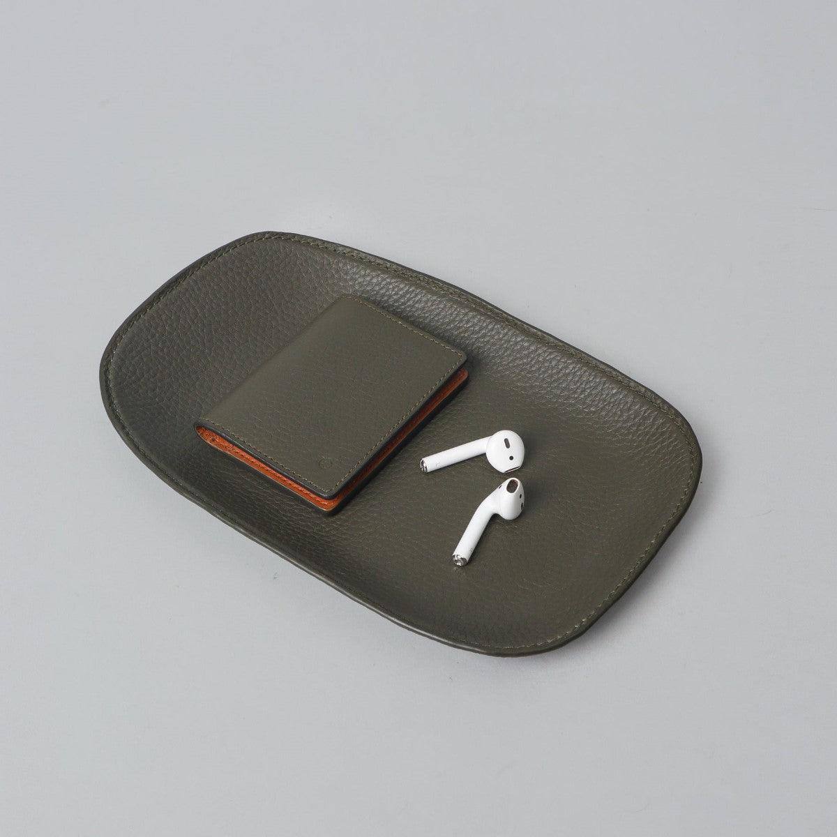 Tokyo Leather Tray Medium - Olive - Image 3