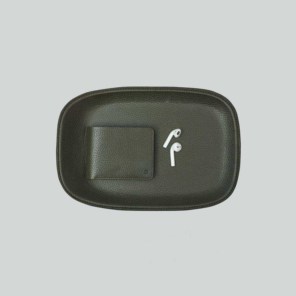 Tokyo Leather Tray Medium - Olive - Image 6
