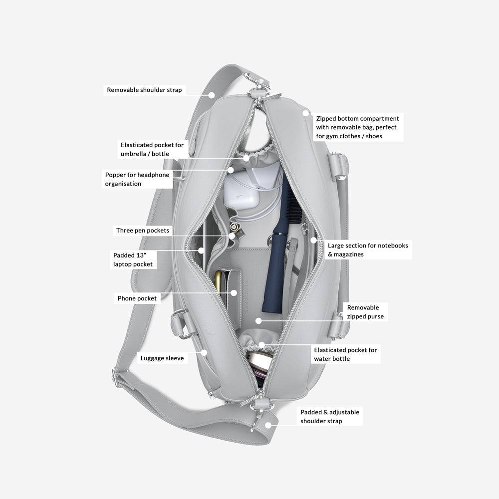 Travel Handbag Large - Pebble Grey - Image 6