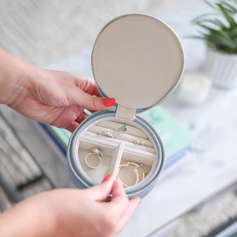 Travel Jewellery Box Round - Lavender