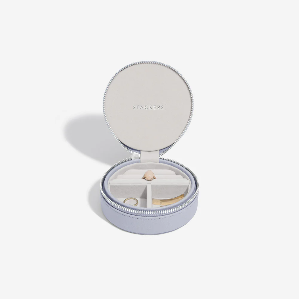 Travel Jewellery Box Round - Lavender - Image 3