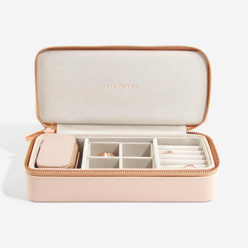 Travel Jewellery Pouch Duo - Blush Pink - Image 2