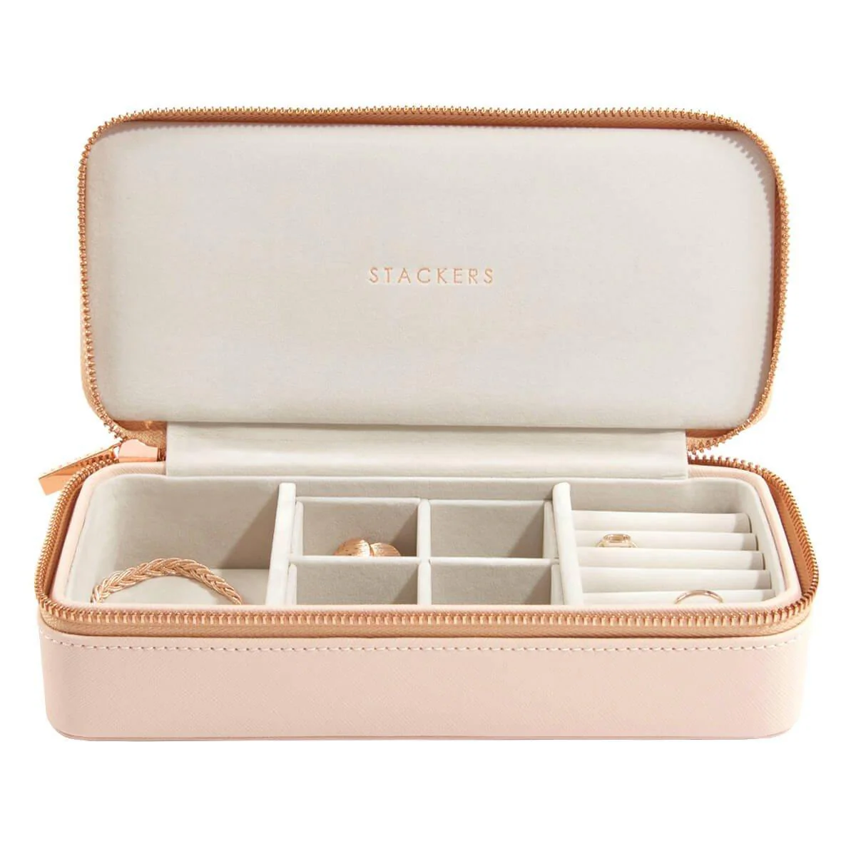 Travel Jewellery Pouch Duo - Blush Pink - Image 4